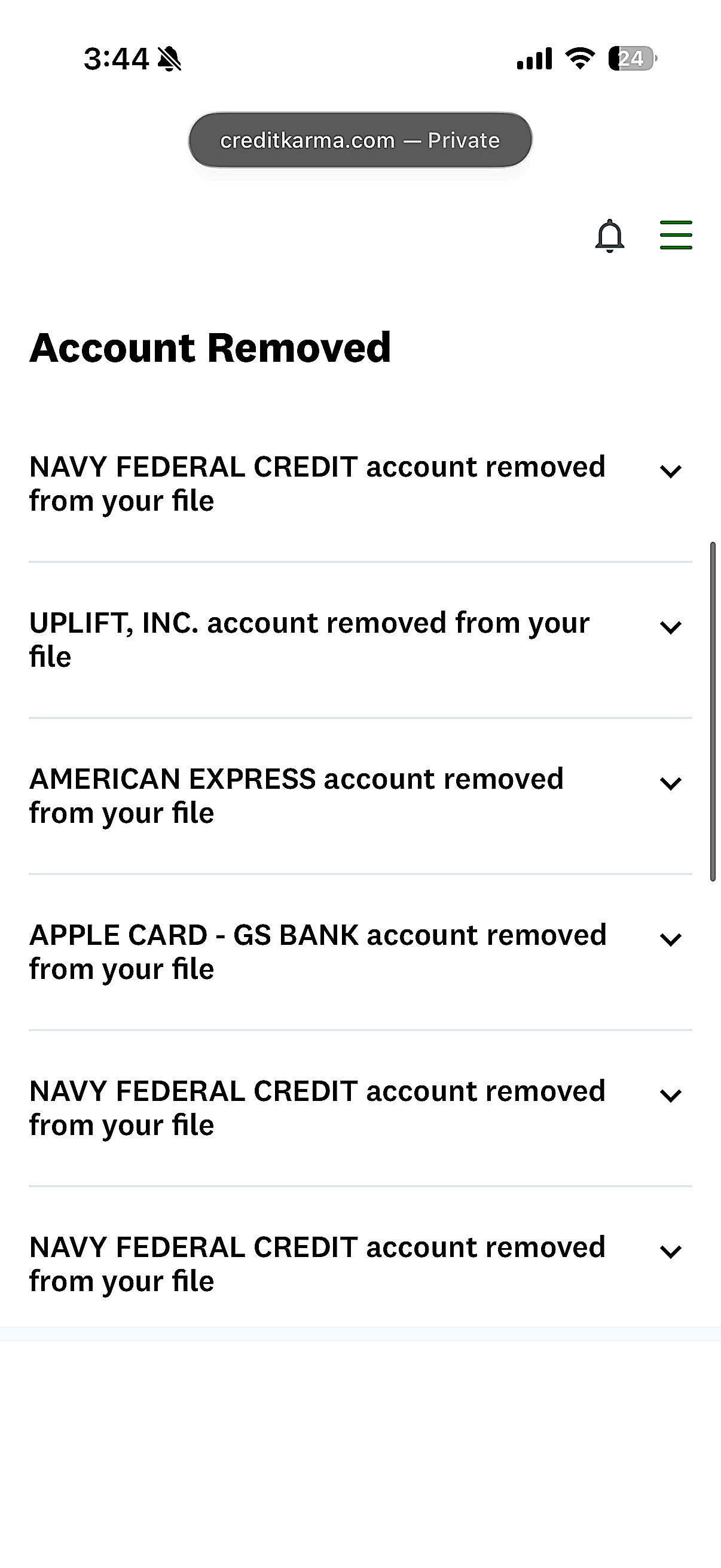 Credit report cleaned up