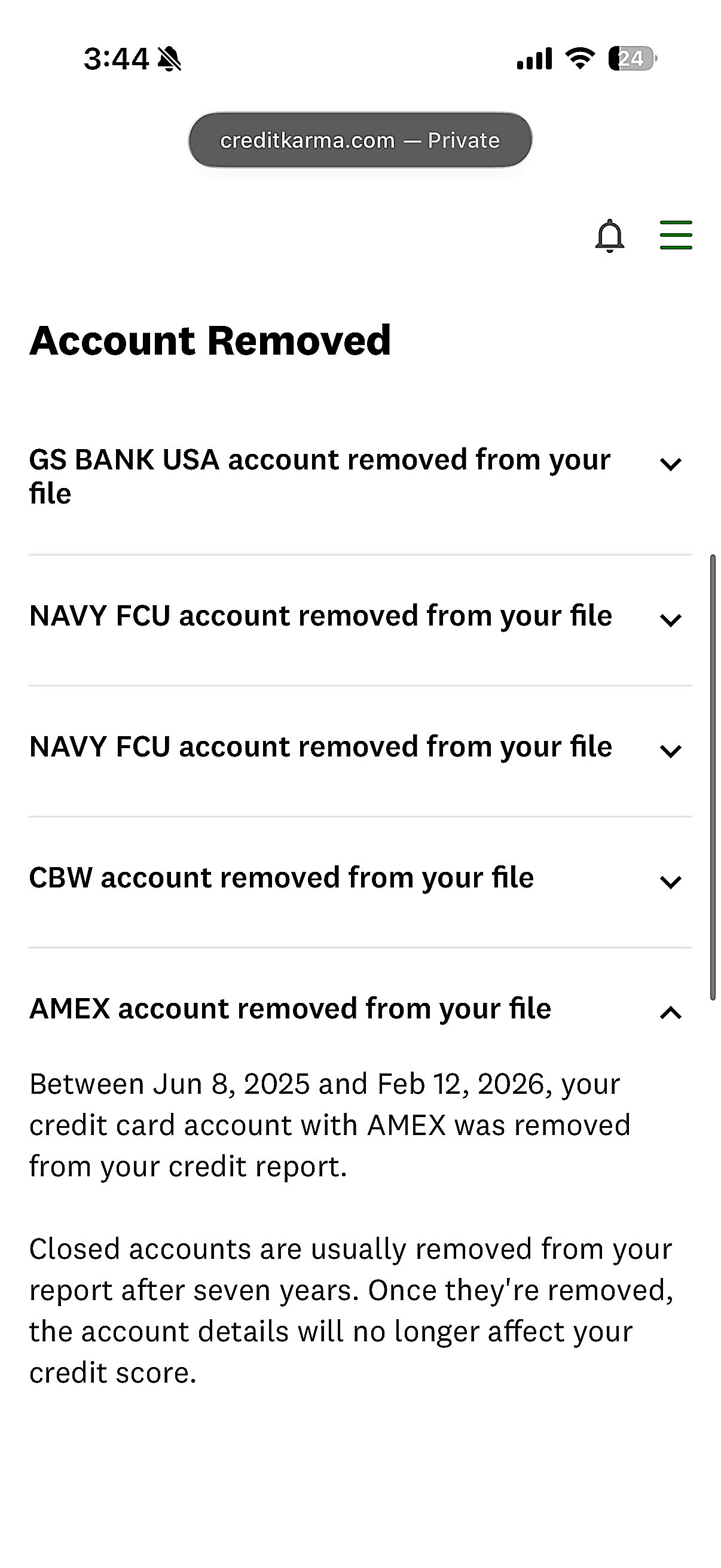 Collections removed